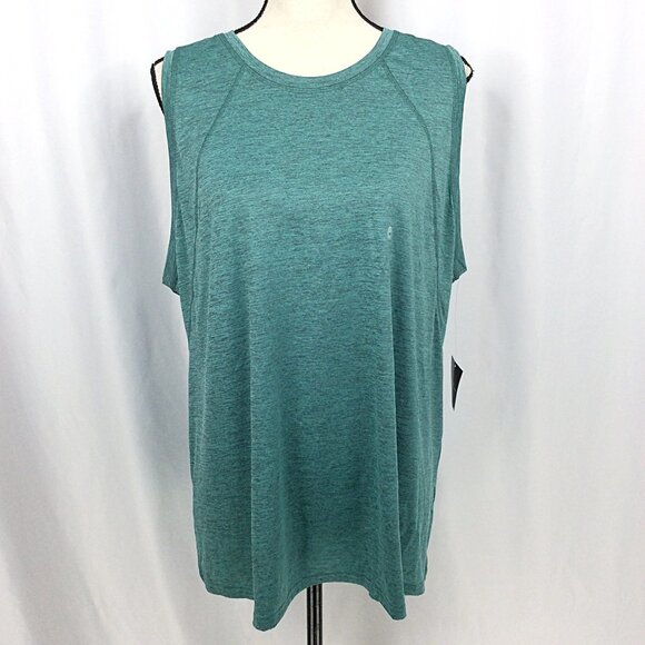 NWT Eddie Bauer Resolution High Neck Tank Top Womens Plus Size 2X Green - Picture 1 of 8